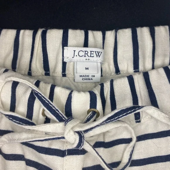 J.Crew linen blend striped drawstring shorts M - Picture 3 of 12